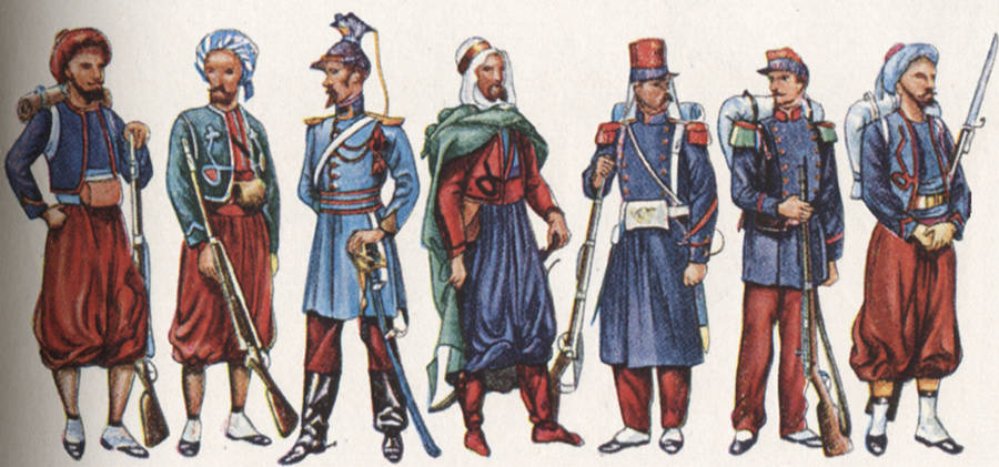 Armée d'Afrique uniformes début XIX° siècle