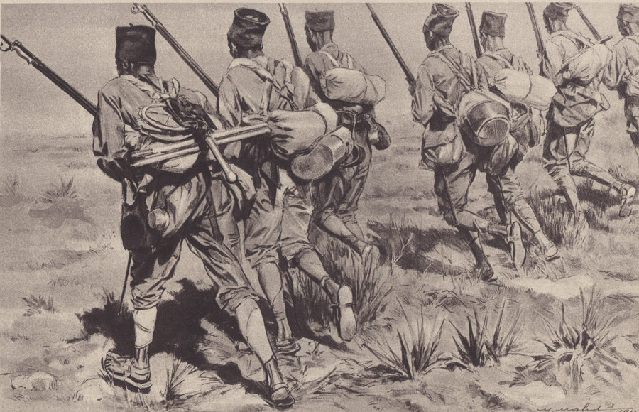 Tirailleurs senegalais à l'entrainement