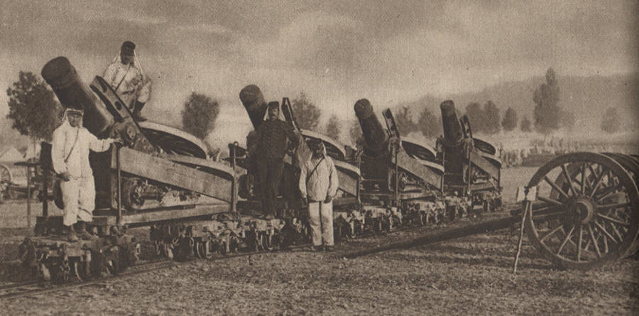 Mortier de 270 en transport durant la grande guerre