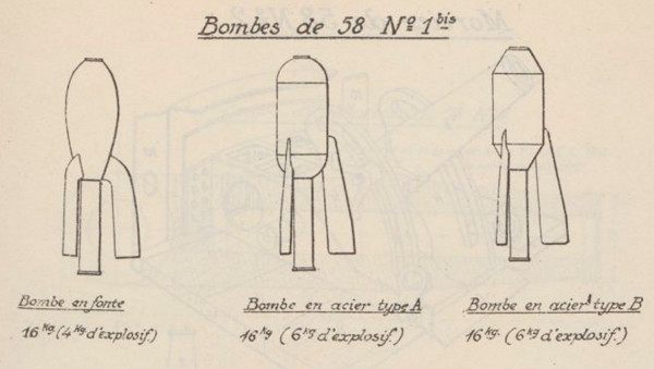 Projectiles du mortier de 58 n°1 bis
