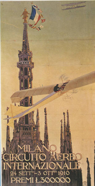 Affiche meeting aérien à Milan en 1910