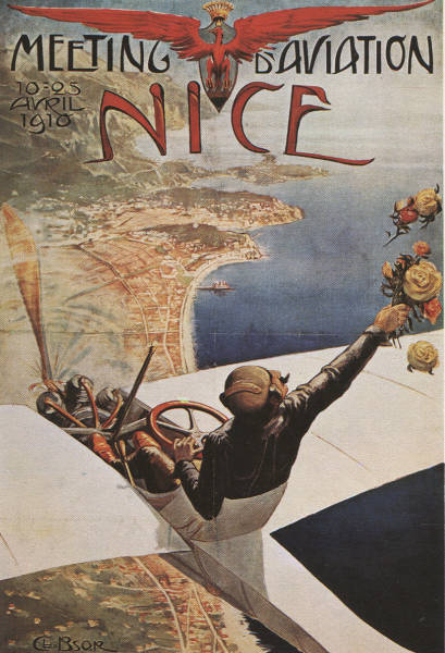 Affiche pour un meeting aérien à Nice en 1910
