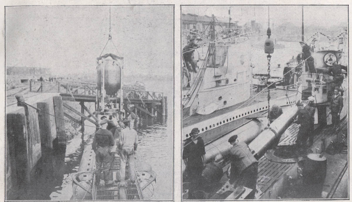 Embarquement de mines et de torpilles