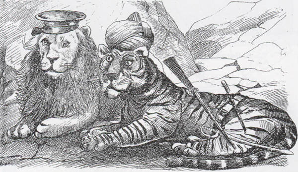 Lion britannique et tigre indien