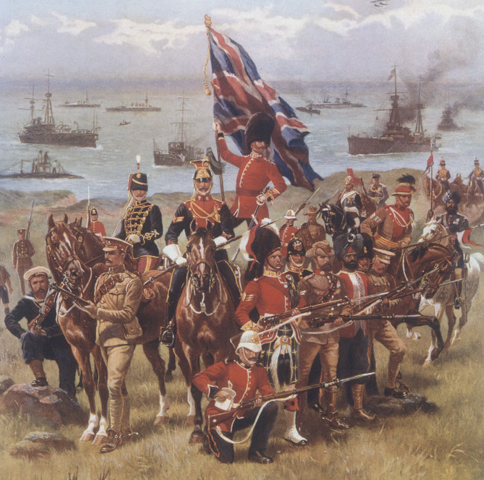 Gravure symbolisant le corps expéditionnaire britannique