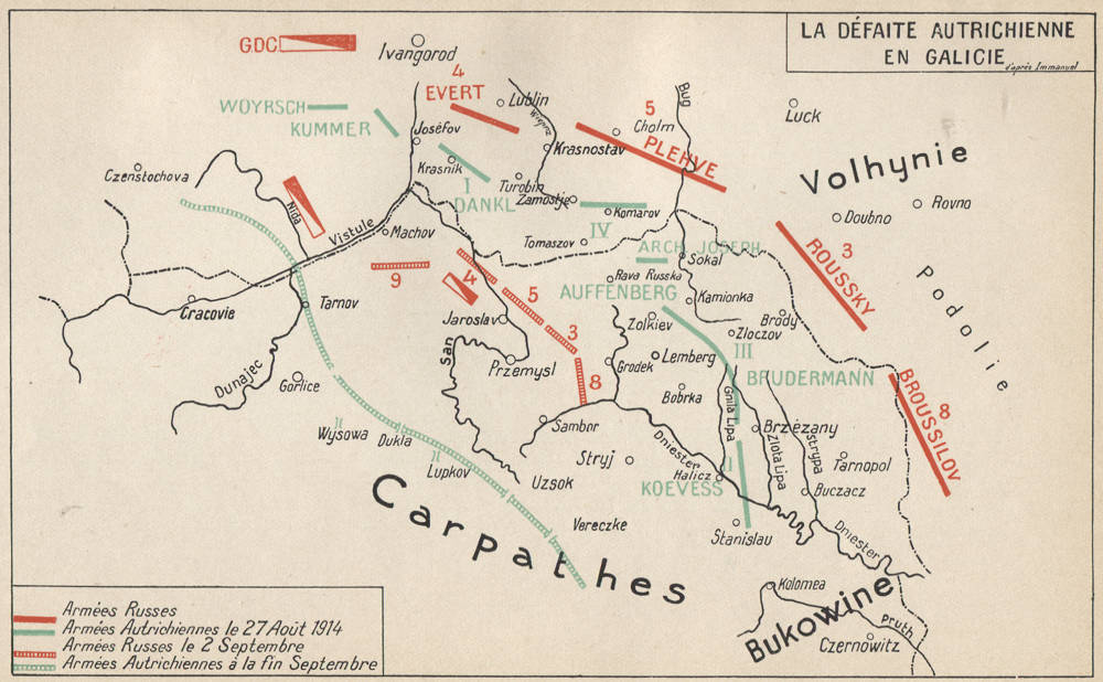 Carte bataille Galicie 1914
