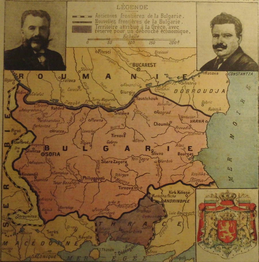 carte de la Bulgarie aprés la guerre