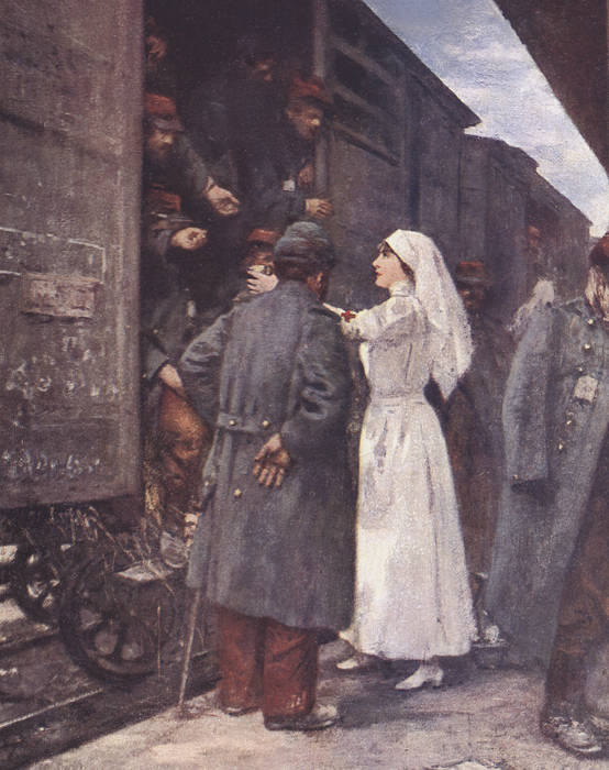 Train de blessés au début de la guerre