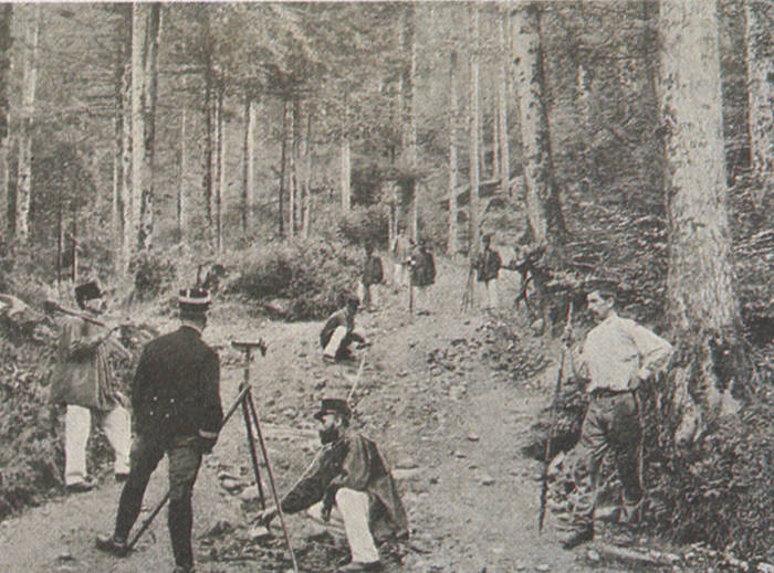 Ouvriers forestiers dans les Vosges