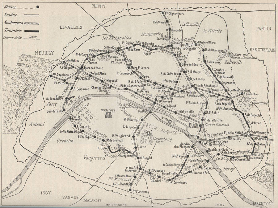 Plan du réseau du métropolitain