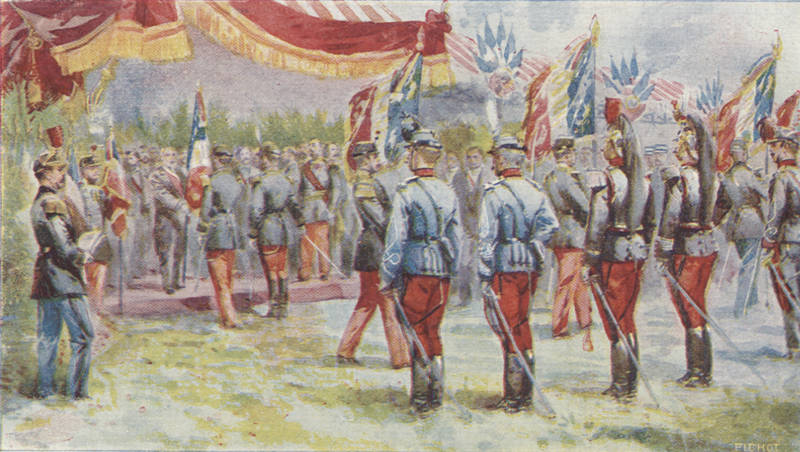Distribution des drapeaux 14 juillet 1880